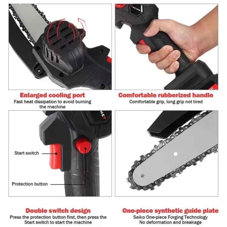 Cordless Battery Powered Electric Chainsaw | Portable Tree Trimming & Wood Cutting Tool