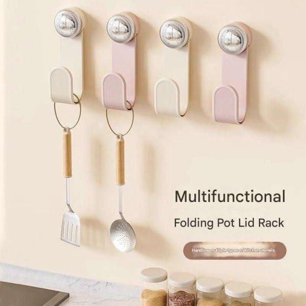 Pot Lid Holder with Suction Cup | Wall Mounted Kitchen Organizer Rack