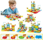 Battery Operated 81pcs Rotating Building Blocks with Gears | Motorized STEM Learning Toy for Kids