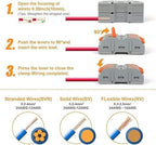 Lever Wire Cable Connectors Pack of 10 | Spring Loaded Electrical Inline Splicing Connectors