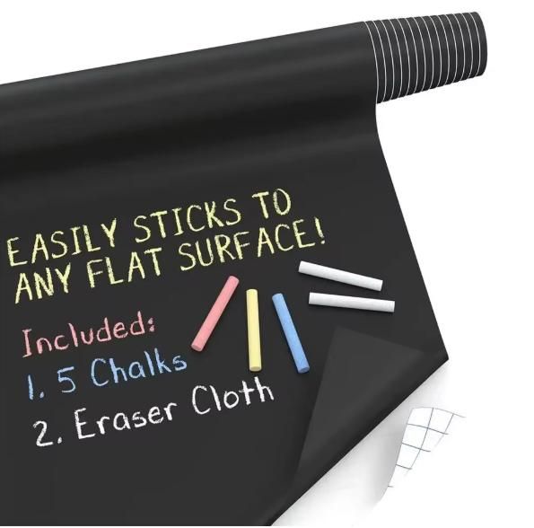 Chalkboard Contact Paper Roll – Peel & Stick Blackboard Wall Sticker for Home, Kitchen & Kids