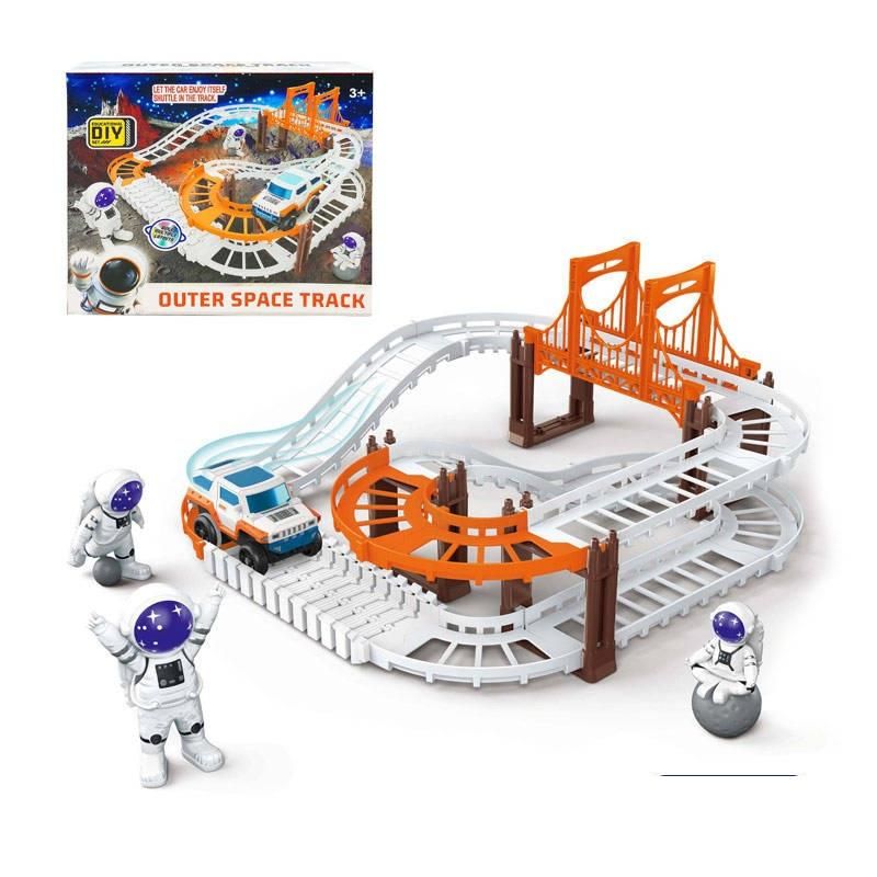 Astronaut Spaceship Track Set for Kids – Flexible Outer Space Magic Race Track Toy with Shuttle Car
