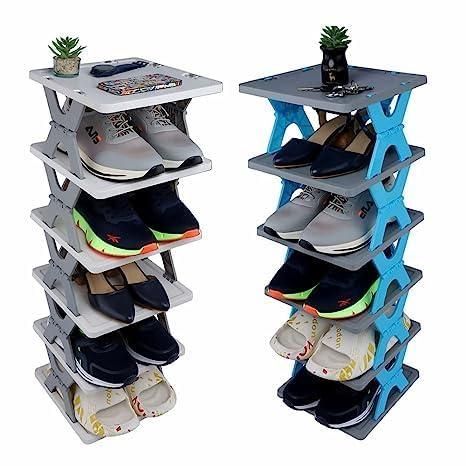 Smart Foldable 4 Layer Shoe Rack | Space Saving Plastic Shoe Organizer