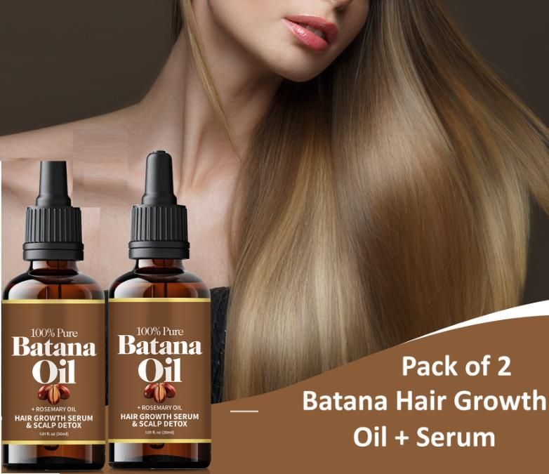 Batana Hair Growth Oil + Serum 30ml (Pack of 2) – Rosemary Infused Hair Fall Control & Stronger Hair Formula