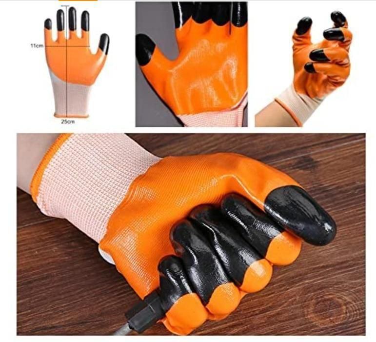 Labor Protection Safety Work Nitrile Gloves – Anti-Slip Durable Work Gloves (1 Pair)