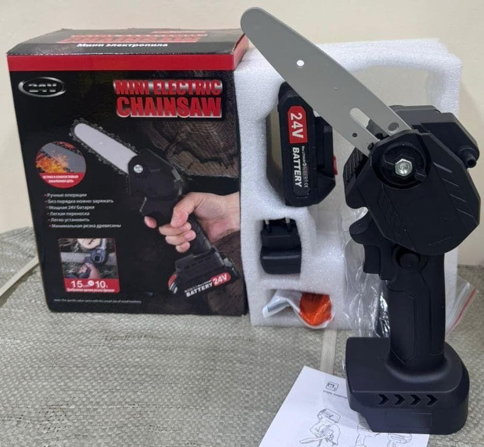 Cordless Battery Powered Electric Chainsaw | Portable Tree Trimming & Wood Cutting Tool