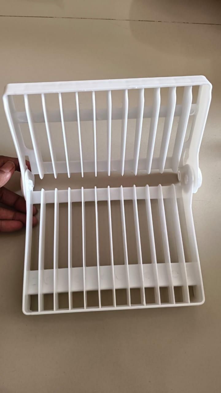 Folding Plastic Kitchen Dish Rack Stand | Dinner Plate Holder (30x20x8 cm)