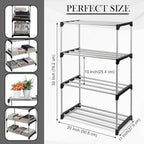 4 Layer Metal Shoes & Books Rack | Foldable DIY Storage Organizer Shelf