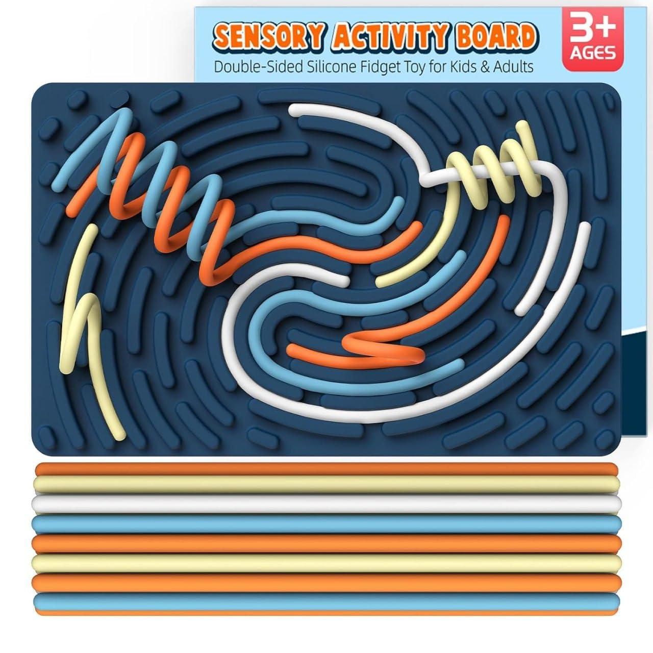 Double-Sided Silicone Montessori Sensor Activity Board – Educational Sensory Toy for Toddlers