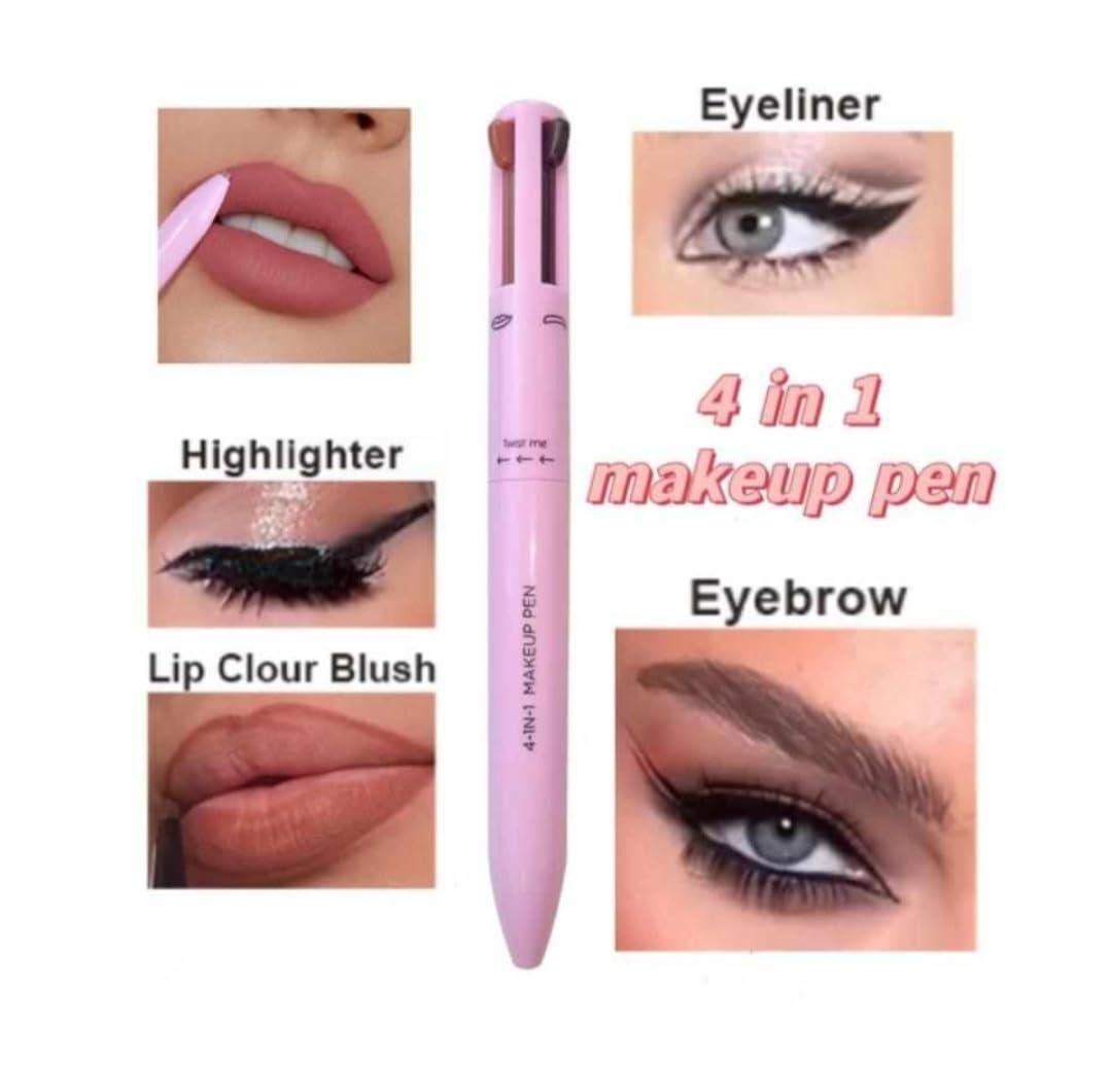 Katelia Beauty Touch Up 4-in-1 Makeup Pen – Concealer, Eyeliner, Brow, Lip & Brightener (Light Shade)