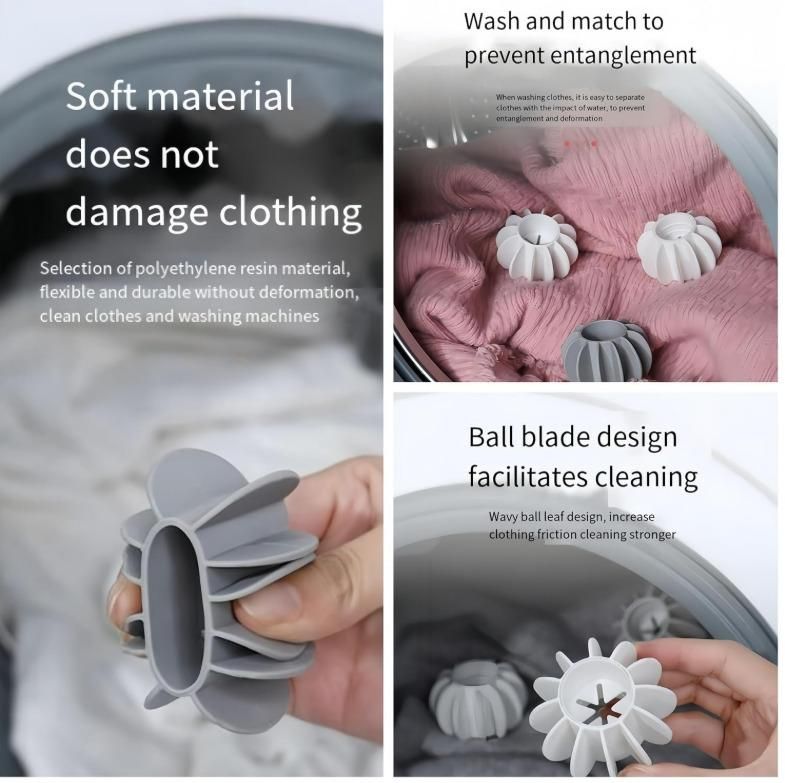 5 Pcs Washing Machine Laundry Balls – Anti Tangle Silicone Clothes Cleaning Balls