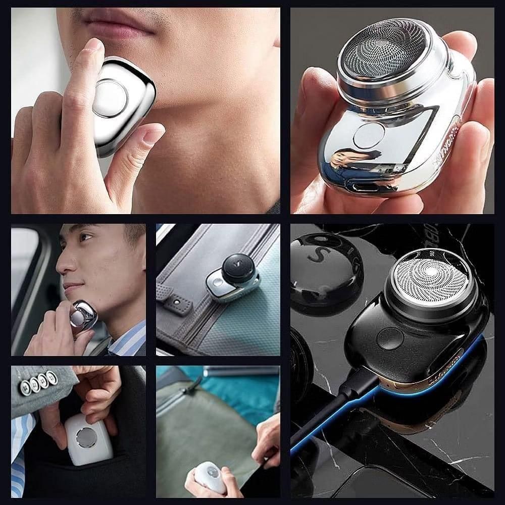 Mini Electric Shaver for Men | Portable Pocket Size Foil Shaver | Type-C Fast Charging | Wet & Dry Use for Home, Travel & Outdoor
