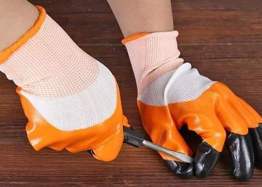 Labor Protection Safety Work Nitrile Gloves – Anti-Slip Durable Work Gloves (1 Pair)