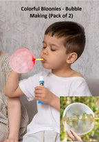 Colorful Bloonies Bubble Maker for Kids (Pack of 2) – Fun Balloon Blowing Party Toy Pens for Birthday & Festive Gifts