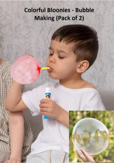 Colorful Bloonies Bubble Maker for Kids (Pack of 2) – Fun Balloon Blowing Party Toy Pens for Birthday & Festive Gifts