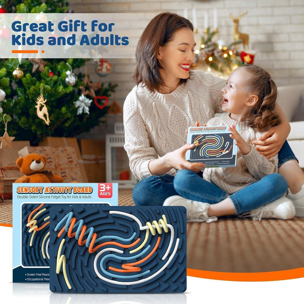 Double-Sided Silicone Montessori Sensor Activity Board – Educational Sensory Toy for Toddlers