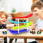 Ramp Racer Multi Level Racing Car Toy Set – 4 Level Track with 4 Mini Cars for Kids