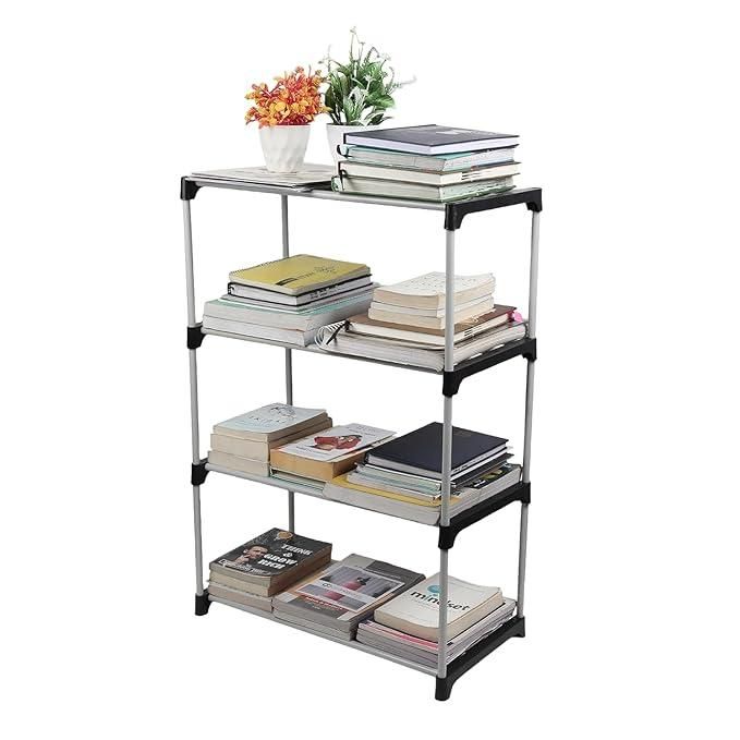 4 Layer Metal Shoes & Books Rack | Foldable DIY Storage Organizer Shelf