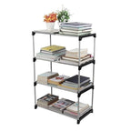4 Layer Metal Shoes & Books Rack | Foldable DIY Storage Organizer Shelf