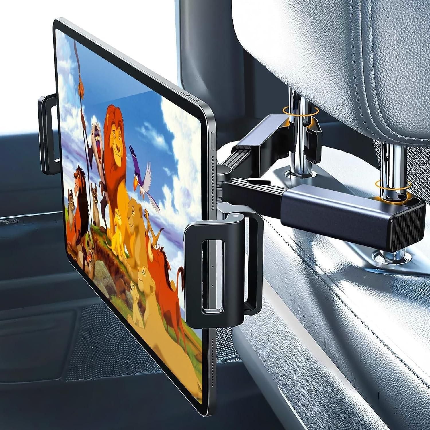 Car Headrest Phone & Tablet Holder | Adjustable Rear Seat iPad Mount