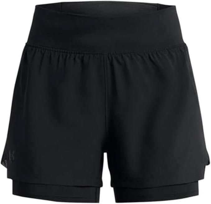 Running 2 In 1 Slim Fit Shorts for Men | Black Sports Gym Fitness Shorts
