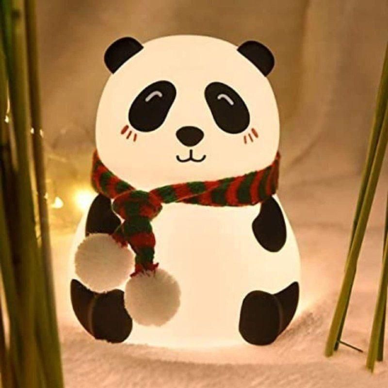 Cute Panda Night Light Lamp for Kids | 7 Color Touch Silicone LED Nursery Bedside Lamp