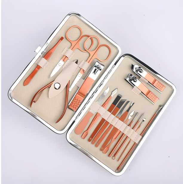 18-in-1 Manicure Pedicure Nail Tool Set for Women – Professional Travel Nail Clipper & Mani-Pedi Kit
