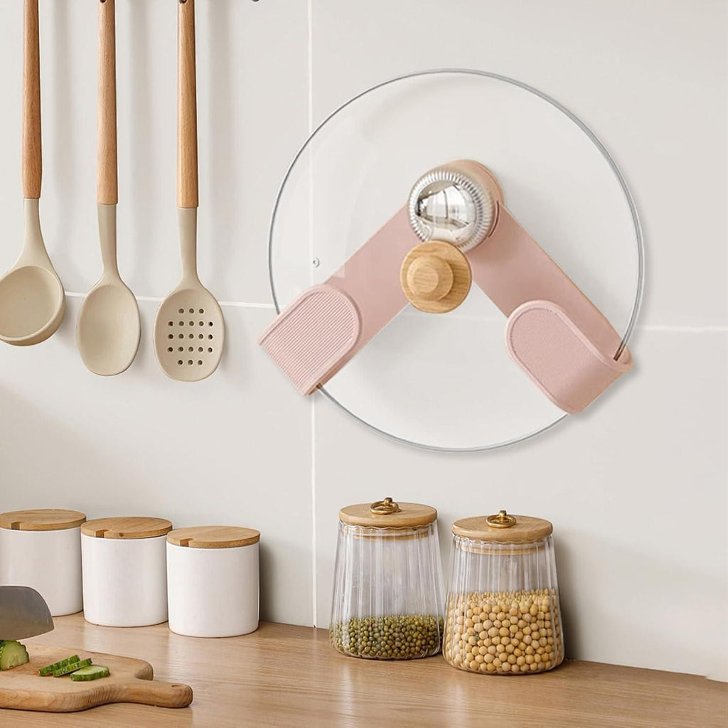 Pot Lid Holder with Suction Cup | Wall Mounted Kitchen Organizer Rack
