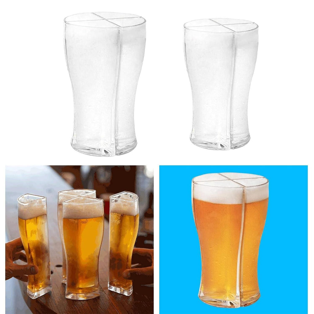 Beer Splitter Mug – 4 Glass Beer Carrier for Parties & Bars