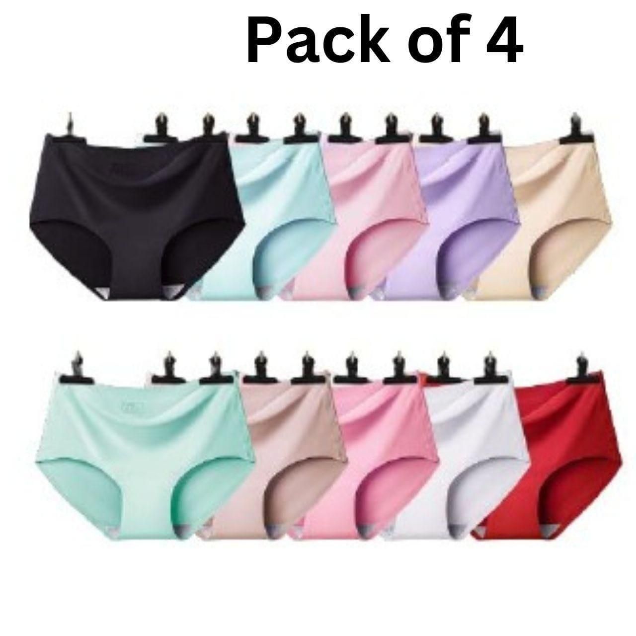 Women’s Seamless Underwear Pack of 4 | Spandex Lycra Multicolor Panties