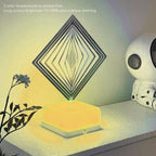 3D 360 Rotating Square Night Light with Remote | Decorative LED Lamp