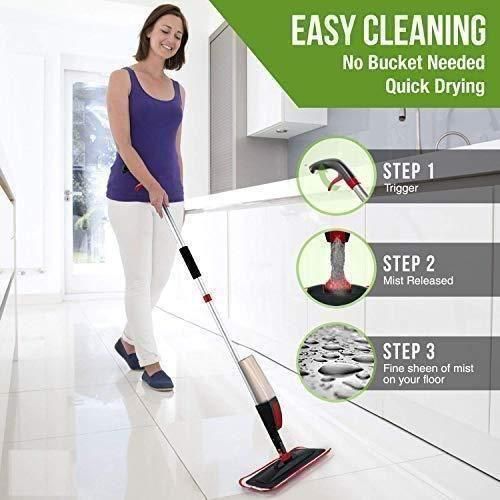 Microfiber Floor Spray Mop with 360° Rotating Head | Reusable Pad Wet & Dry Cleaner for Tiles, Wood & Kitchen Floors