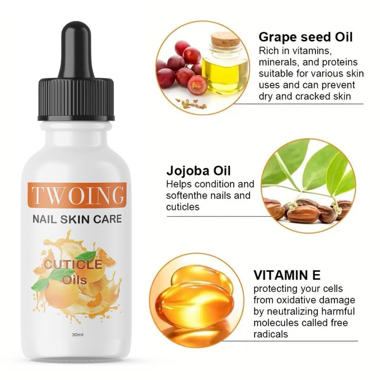 Twoing Nail Skin Care Cuticle Oils 30ml (Pack of 2) – Nourishing Elixir for Healthy & Beautiful Nails