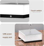 3D 360 Rotating Square Night Light with Remote | Decorative LED Lamp