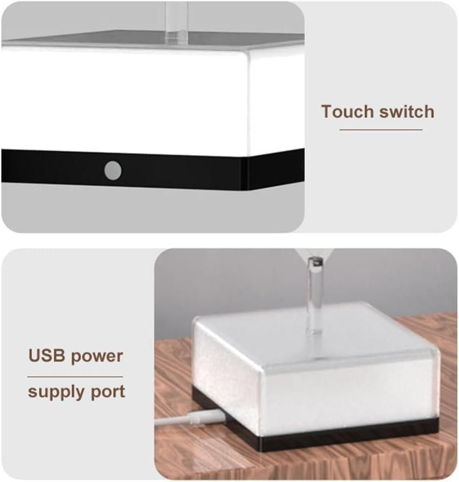 3D 360 Rotating Square Night Light with Remote | Decorative LED Lamp