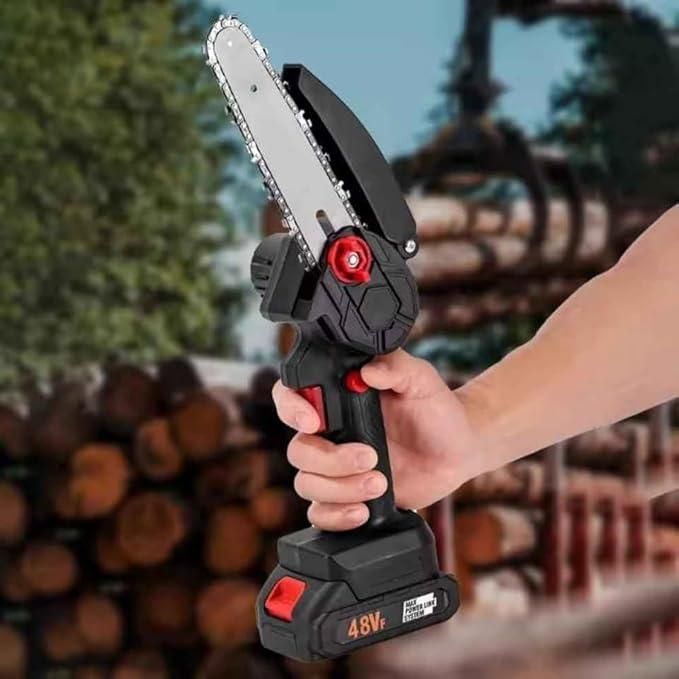 Cordless Battery Powered Electric Chainsaw | Portable Tree Trimming & Wood Cutting Tool