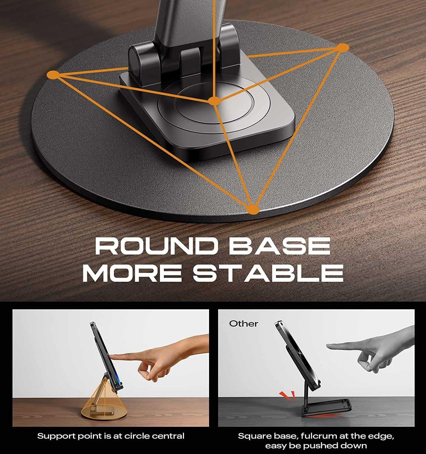 360° Rotatable Mobile Phone Stand | Adjustable Height & Angle Desk Holder