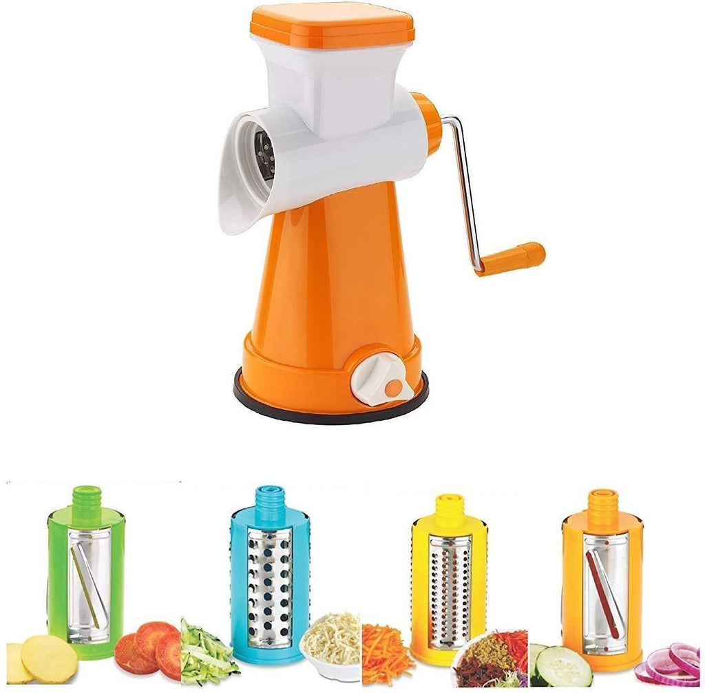 4 in 1 Rotary Drum Vegetable Grater & Slicer | Manual Kitchen Cutter