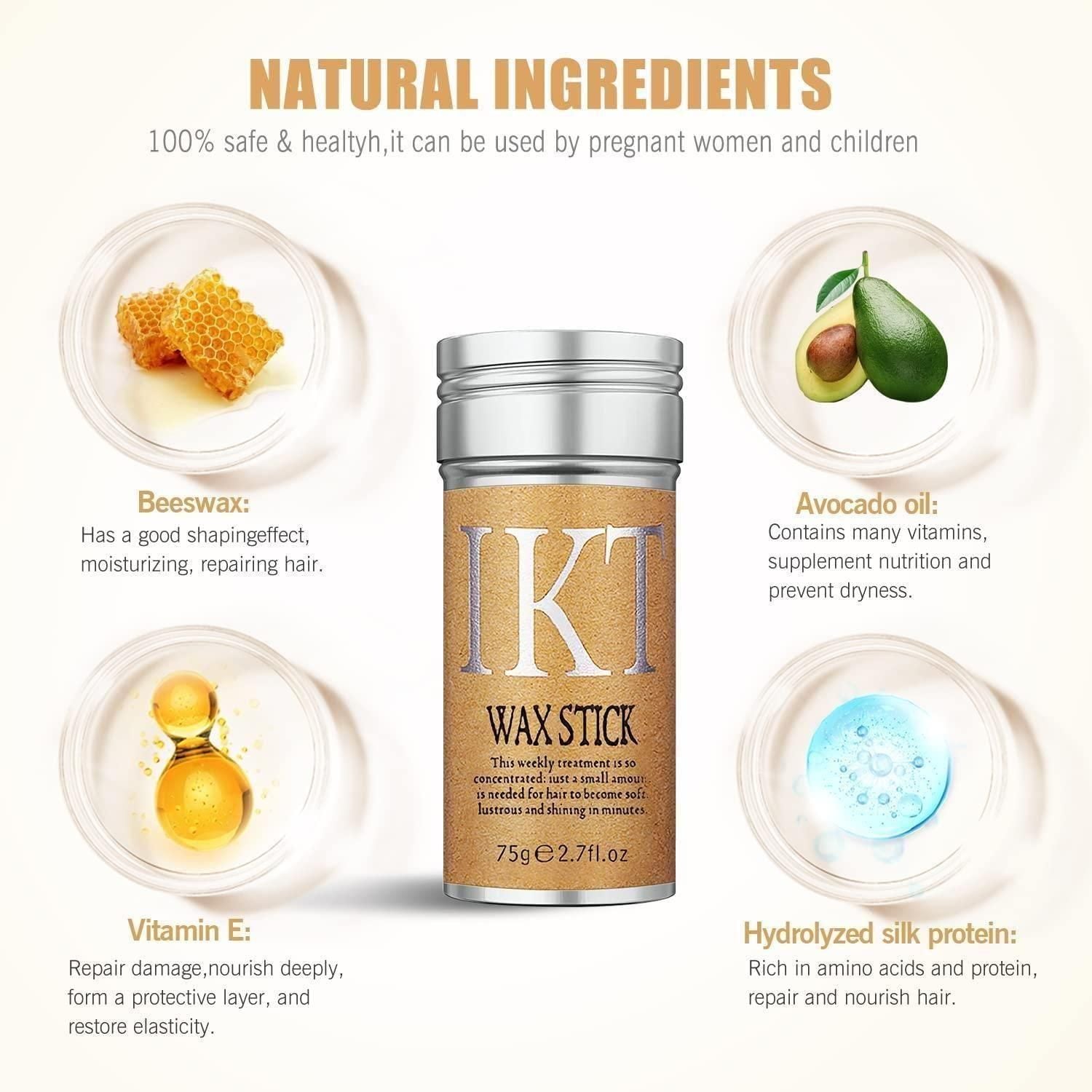 Hair Wax Stick for Styling – Non-Greasy Hair Finishing Stick for Flyaways, Baby Hair & Strong Hold (200g)