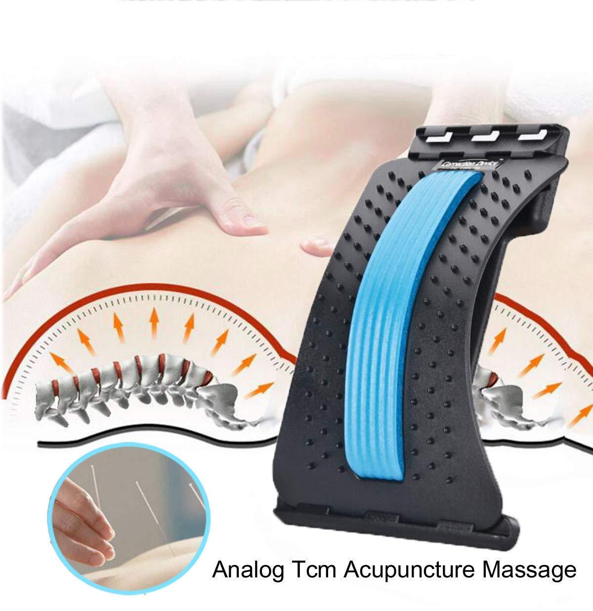 Back Pain Relief Posture Corrector & Lumbar Back Stretcher – Multi-Level Spine Deck Massage Device