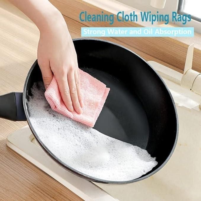 Microfiber Cleaning Cloth 20 PCS with Dispenser Box | Reusable Multi-Purpose Cleaning & Drying Wipes for Home, Kitchen & Office