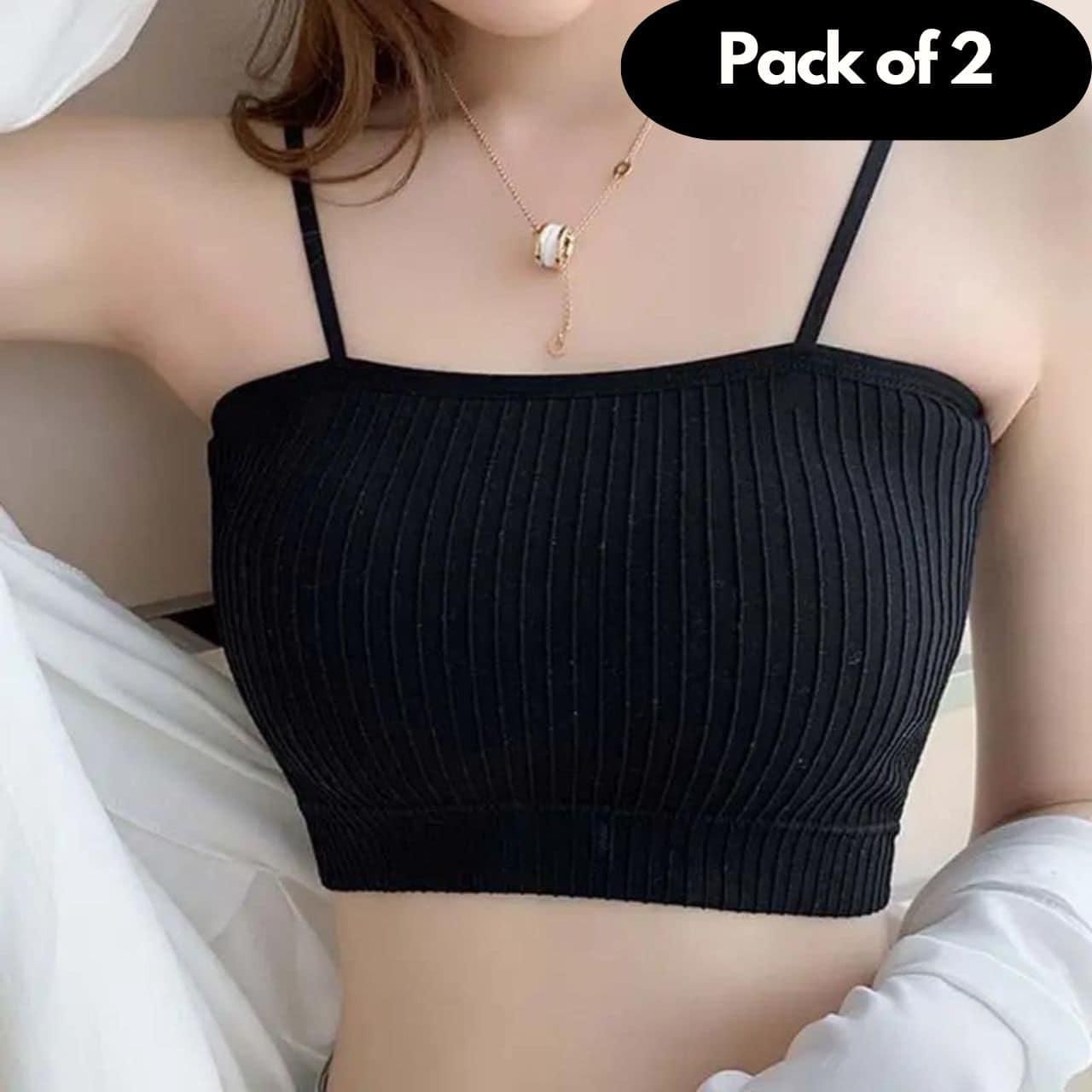 Seamless Silk Padded Bralette Bra Pack of 2 | Full Coverage Comfortable Bra