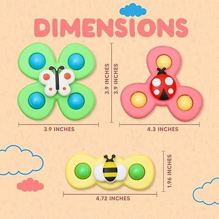 Spinning Sensory Toy for Toddlers – 3 Pcs Magic Bean Cube Spinner Fidget Toy Set for Kids