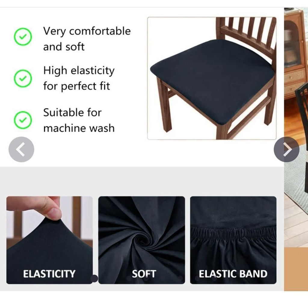 Chair Seat Covers Pack of 2-14 | Stretchable Dustproof Dining Chair Protector