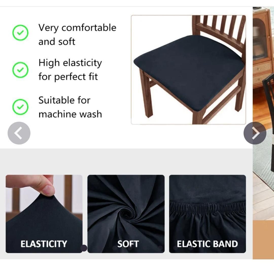 Chair Seat Covers Pack of 2-14 | Stretchable Dustproof Dining Chair Protector