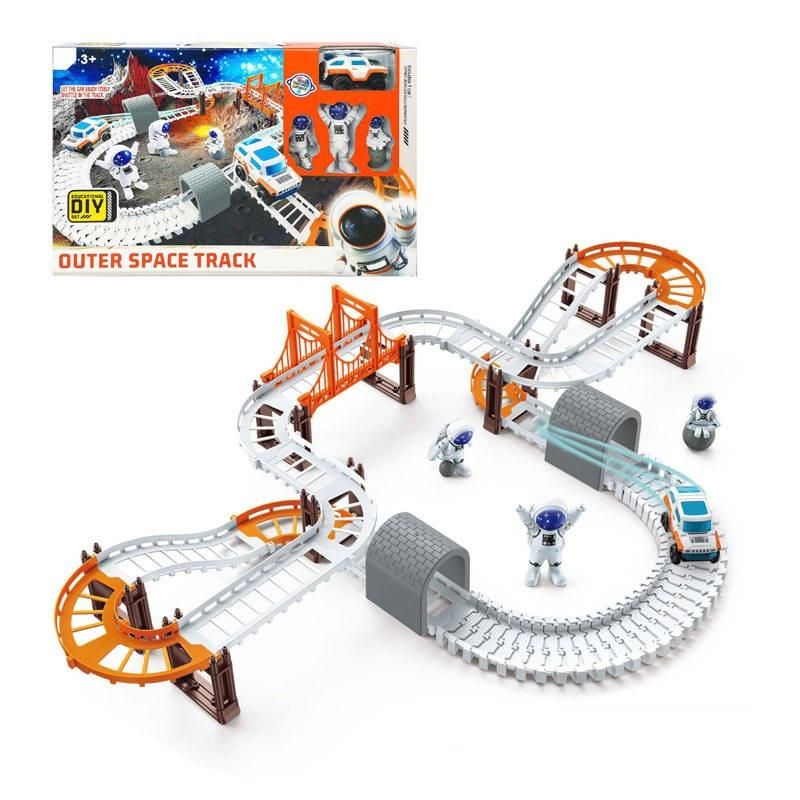 Astronaut Spaceship Track Set for Kids – Flexible Outer Space Magic Race Track Toy with Shuttle Car
