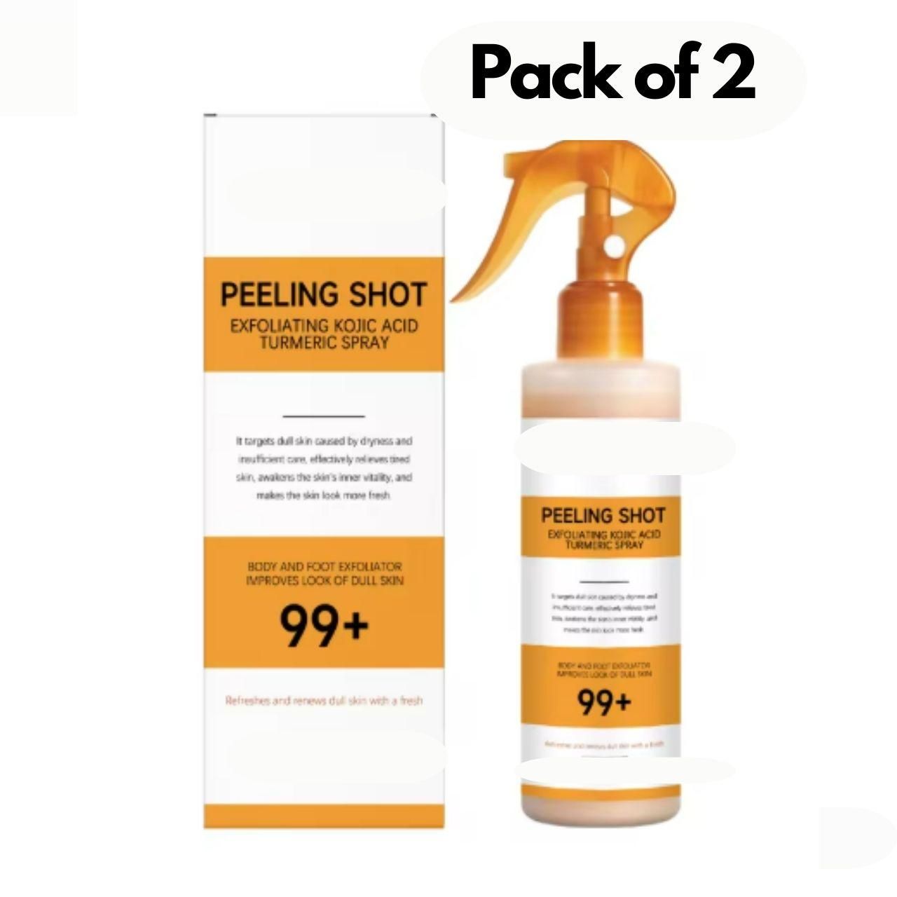 Exfoliating Kojic Acid Turmeric Spray 400ml (Pack of 2) – Brightening & Dark Spot Correcting Spray for Face & Body