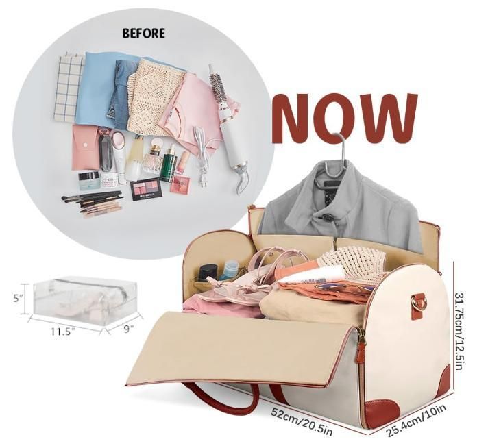 Convertible Garment Bag for Travel | 2 in 1 Hanging Suitcase & Large Duffle for Women