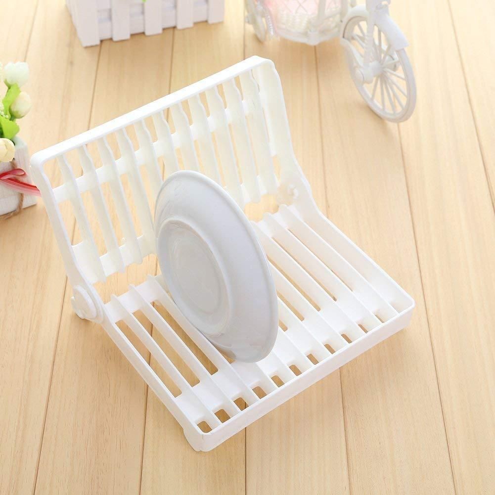 Folding Plastic Kitchen Dish Rack Stand | Dinner Plate Holder (30x20x8 cm)