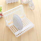 Folding Plastic Kitchen Dish Rack Stand | Dinner Plate Holder (30x20x8 cm)